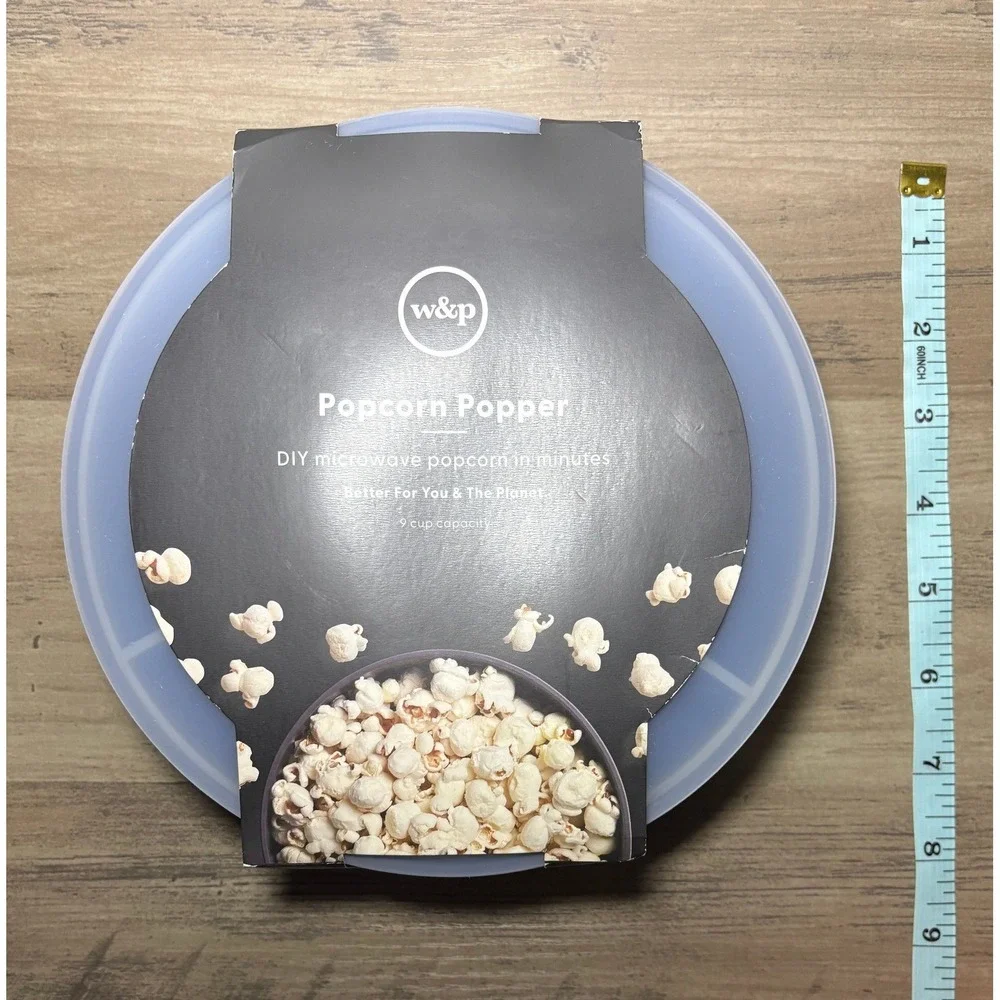 W&P Popcorn Popper Charcoal Grey Silicone 9 Cup Microwave Bowl
